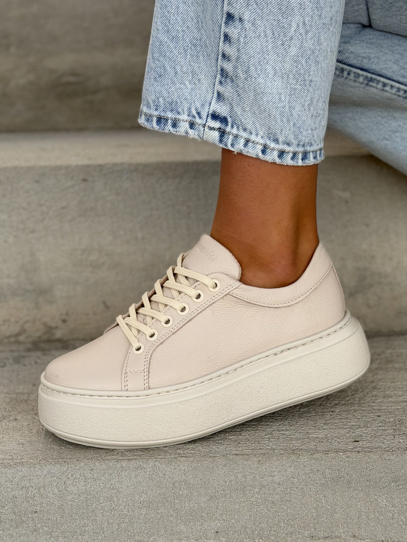 Trampki KAZADII TRESI BEIGE skóra naturalna