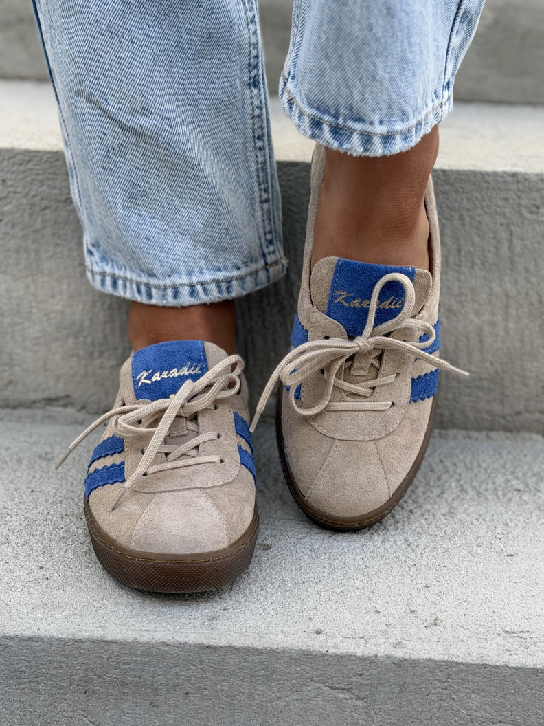 WYGODNE TRAMPKI KAZADII LAVI BEIGE BLUE skóra naturalna - obrazek 3