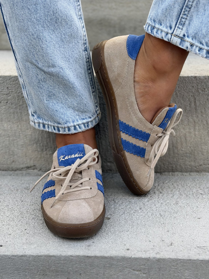 WYGODNE TRAMPKI KAZADII LAVI BEIGE BLUE skóra naturalna - obrazek 4