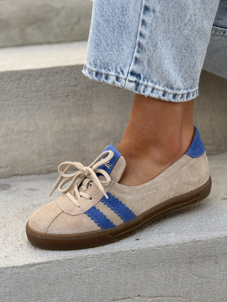 WYGODNE TRAMPKI KAZADII LAVI BEIGE BLUE skóra naturalna - obrazek 7