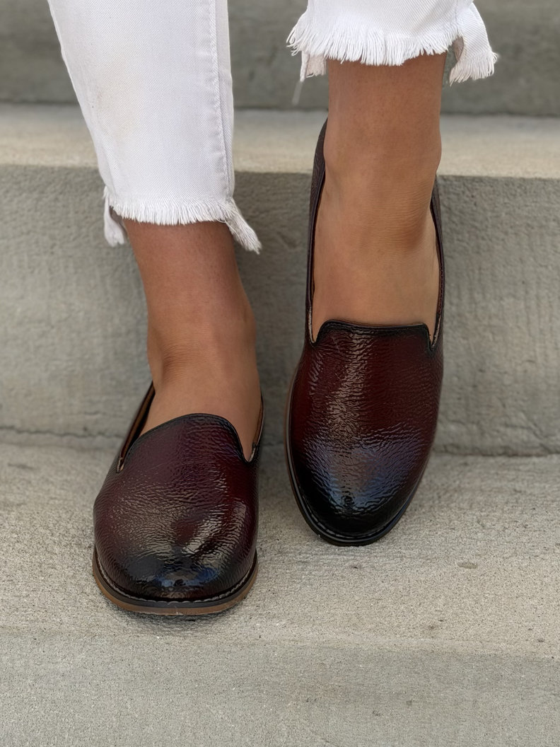 Wygodne MOKASYNY RUNA BURGUNDY - obrazek 8