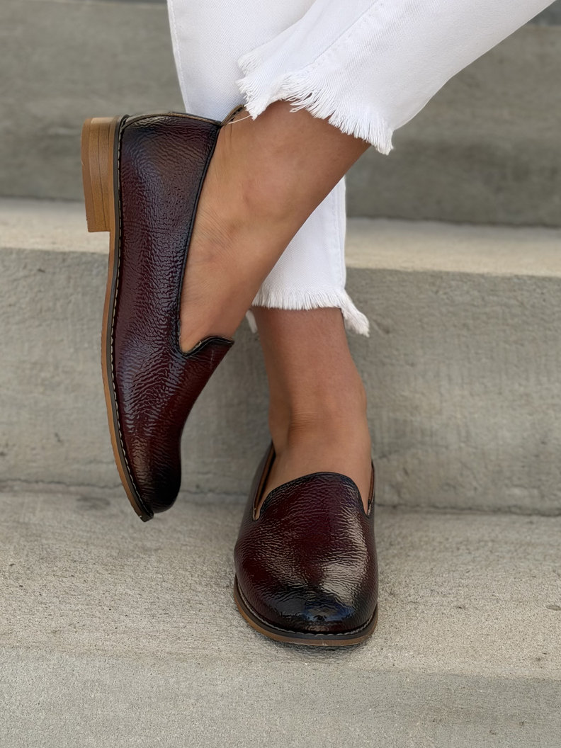Wygodne MOKASYNY RUNA BURGUNDY