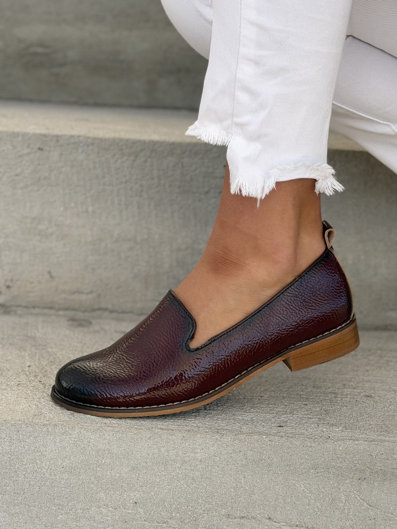 Wygodne MOKASYNY RUNA BURGUNDY - obrazek 5
