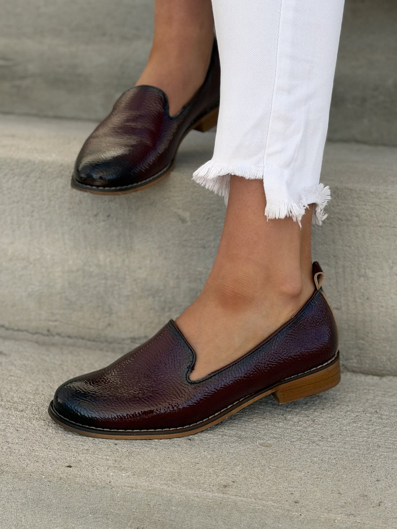Wygodne MOKASYNY RUNA BURGUNDY - obrazek 6