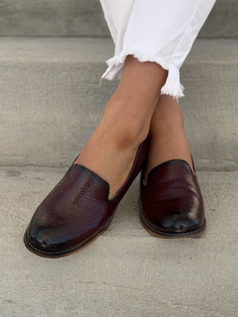 Wygodne MOKASYNY RUNA BURGUNDY - obrazek 7