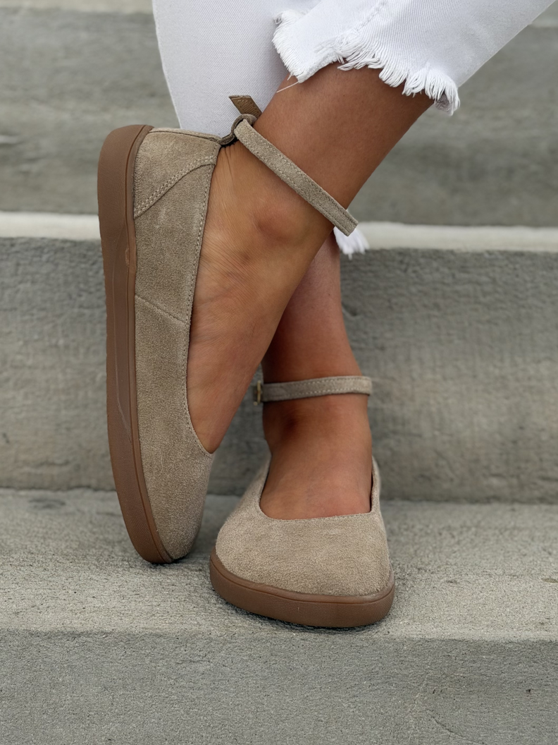 Baleriny KAZADII BAREFOOT NOELLE BEIGE z paskiem skóra naturalna - obrazek 5