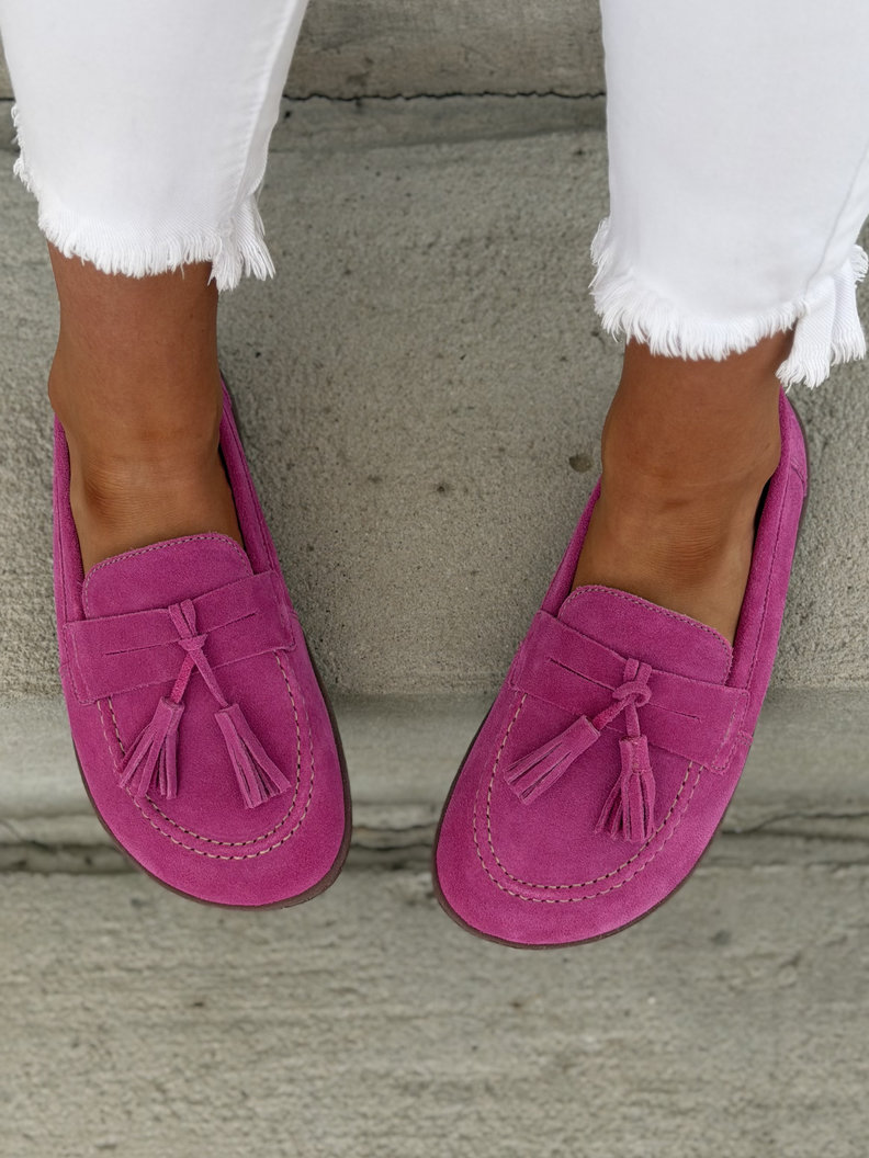 Mokasyny KAZADII BAREFOOT FRESIA FUXIA skóra naturalna