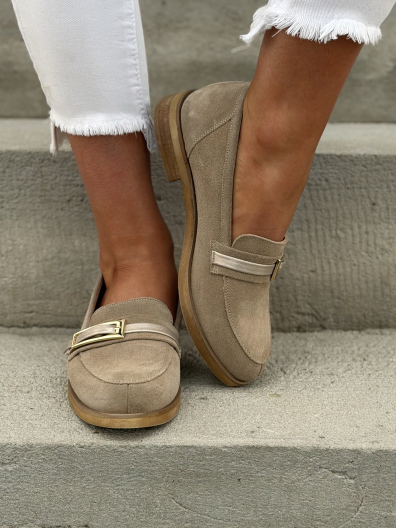 Mokasyny KAZADII BELLAGIO BEIGE skóra naturalna - obrazek 6