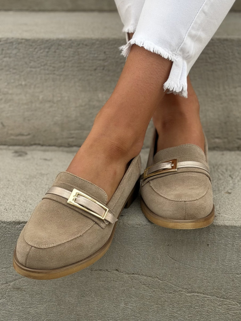 Mokasyny KAZADII BELLAGIO BEIGE skóra naturalna - obrazek 4