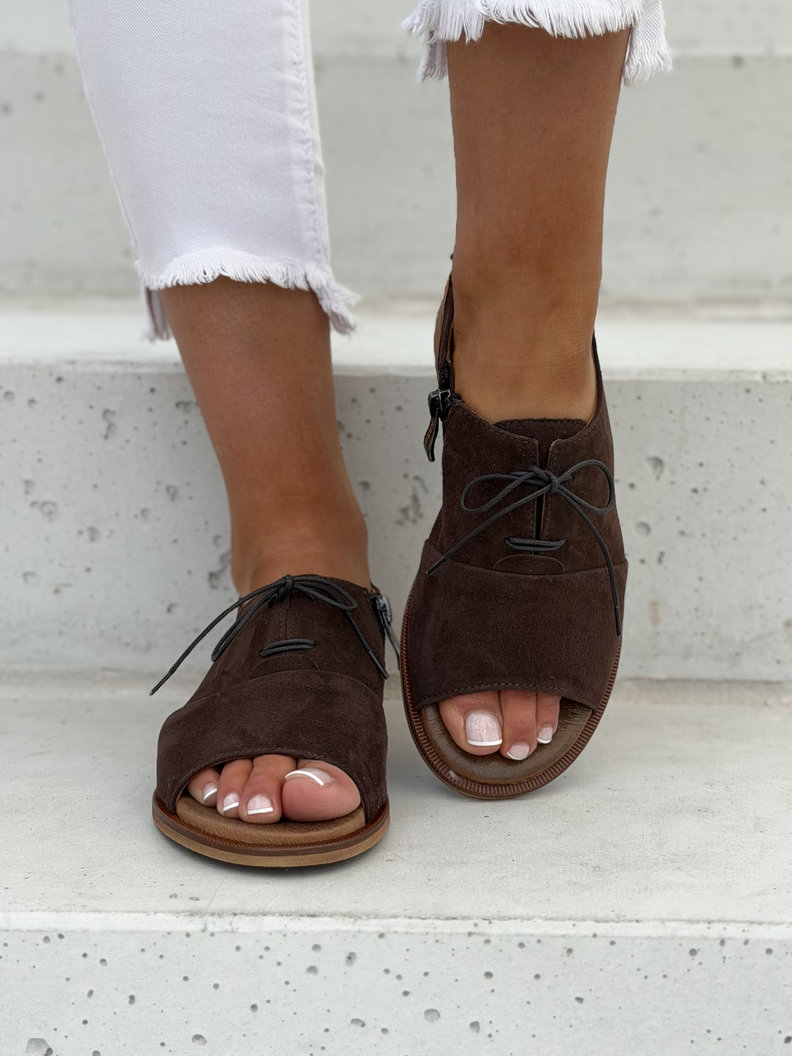 Stylowe sandałki KAZADII ZOEY CHOCO skóra naturalna - obrazek 9