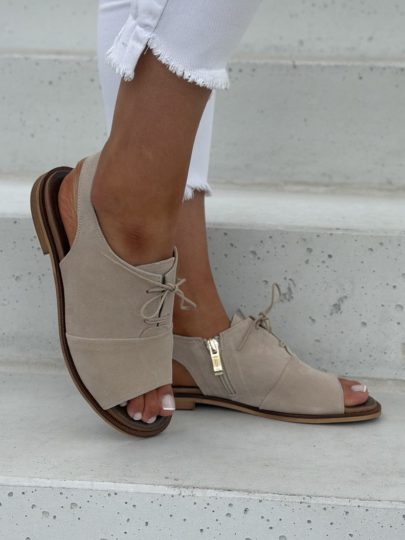 Stylowe sandałki KAZADII ZOEY BEIGE skóra naturalna