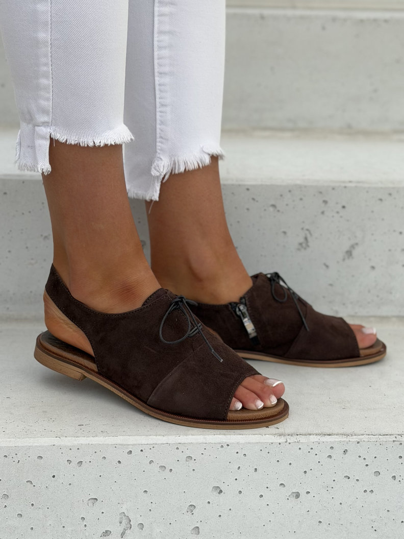 Stylowe sandałki KAZADII ZOEY CHOCO skóra naturalna - obrazek 5