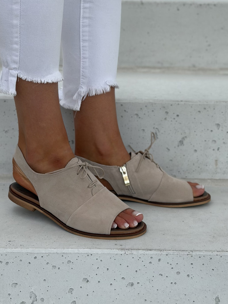 Stylowe sandałki KAZADII ZOEY BEIGE skóra naturalna - obrazek 7