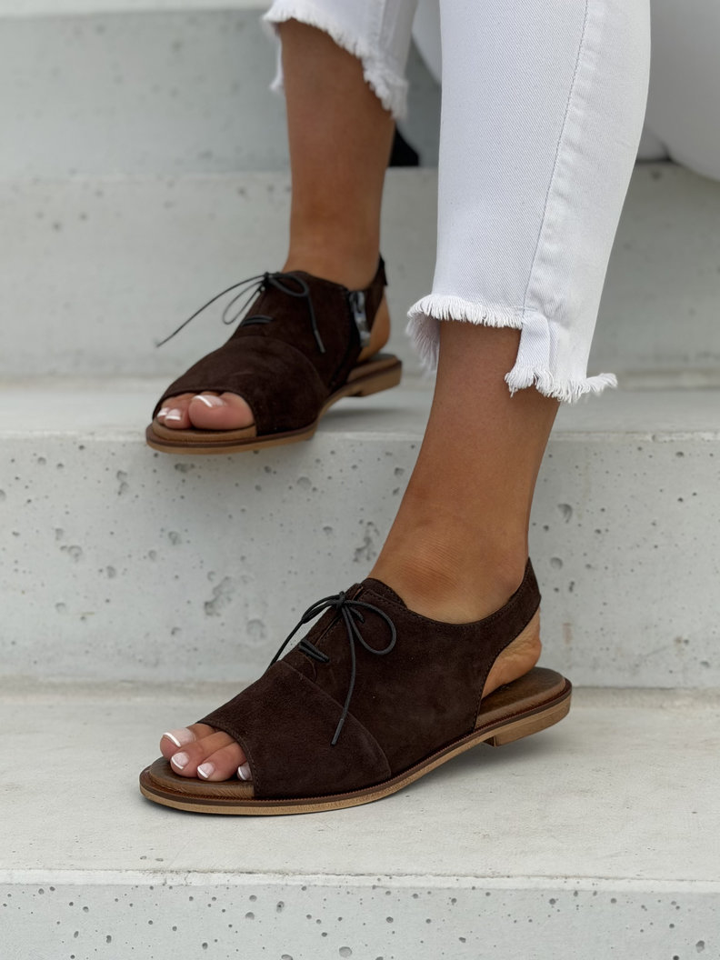 Stylowe sandałki KAZADII ZOEY CHOCO skóra naturalna - obrazek 7