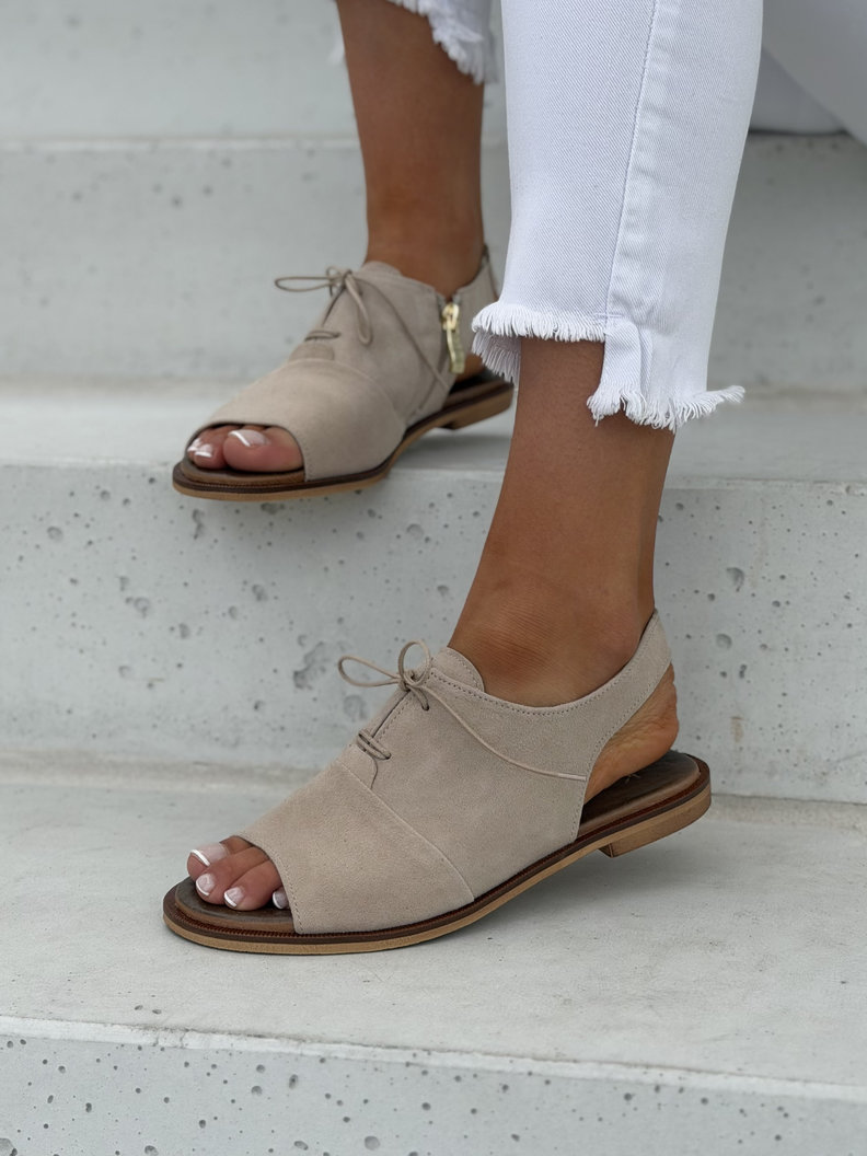 Stylowe sandałki KAZADII ZOEY BEIGE skóra naturalna - obrazek 5
