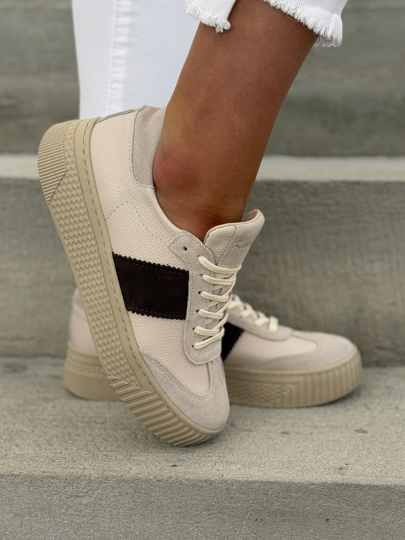 Trampki KAZADII BAROZZI BEIGE CHOCO GRAIN skóra naturalna - obrazek 7