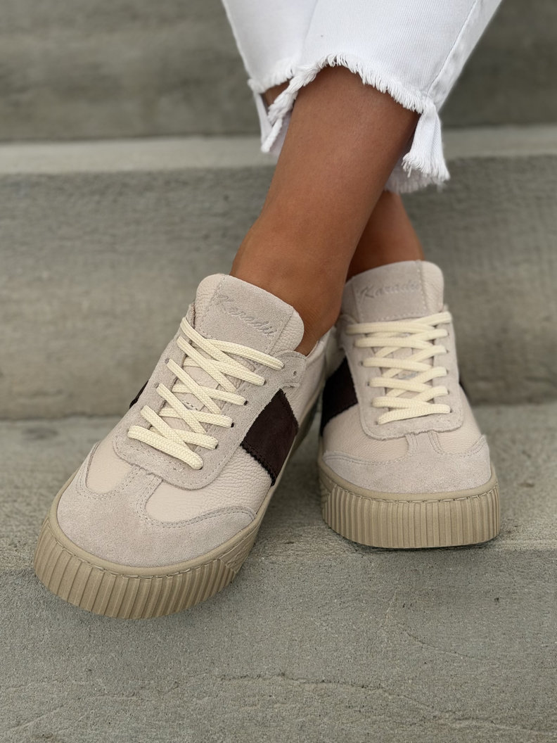 Trampki KAZADII BAROZZI BEIGE CHOCO GRAIN skóra naturalna - obrazek 9
