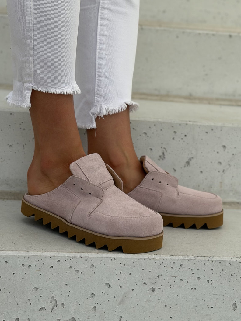Różowe skórzane klapki BAREFOOT KAZADII AERIS skóra naturalna polska produkcja - obrazek 8