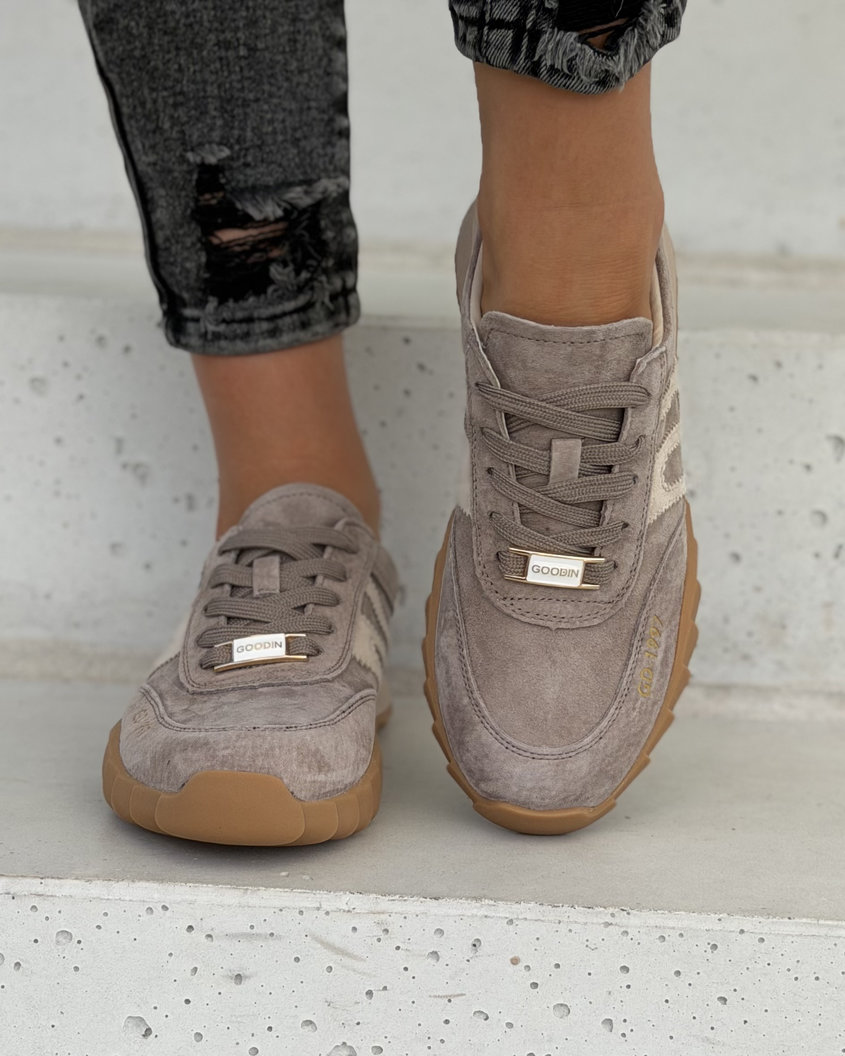 Trampki damskie SELORA taupe skóra naturalna - obrazek 9