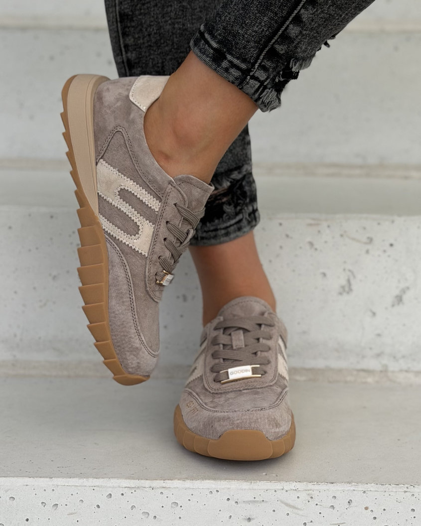 Trampki damskie SELORA taupe skóra naturalna - obrazek 4