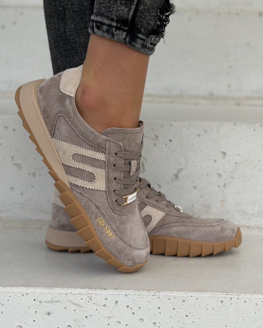 Trampki damskie SELORA taupe skóra naturalna - obrazek 5