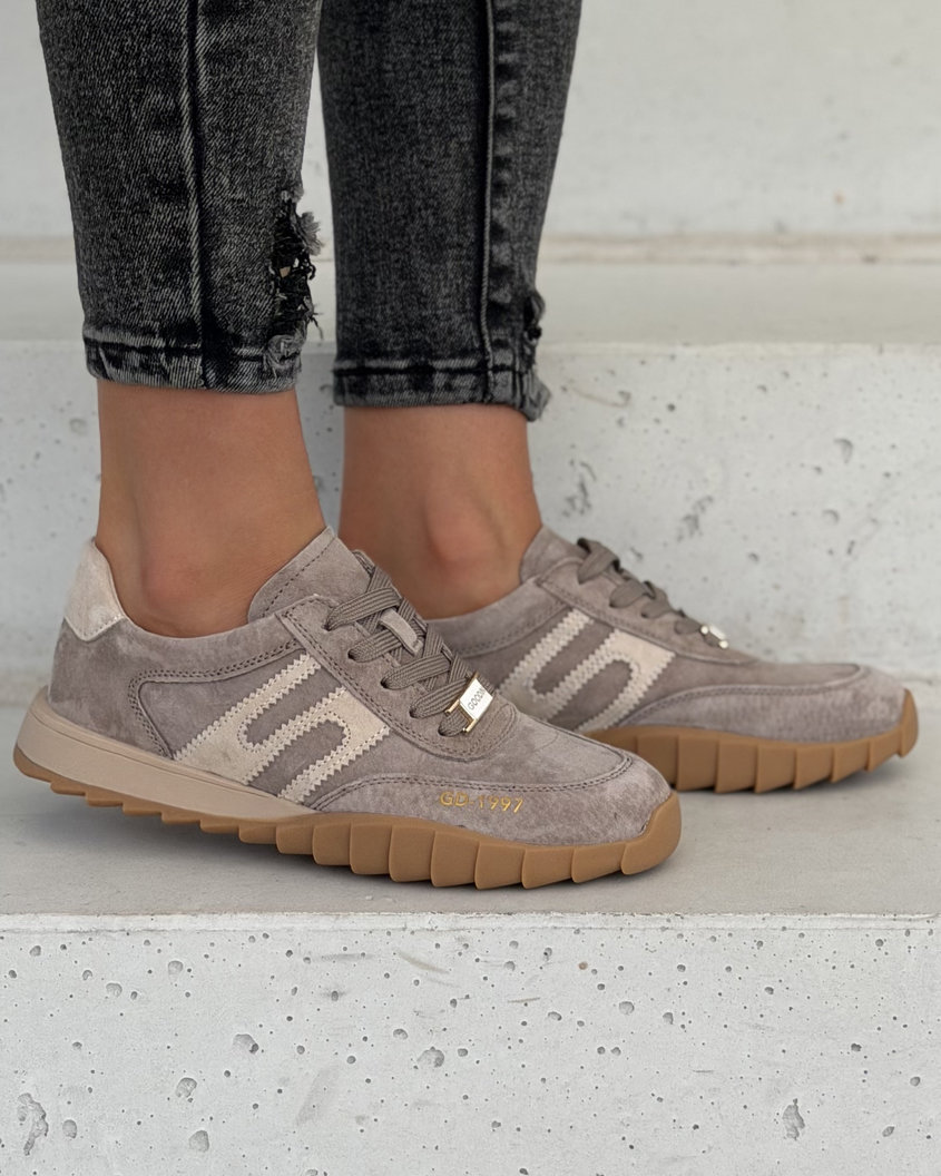 Trampki damskie SELORA taupe skóra naturalna - obrazek 6