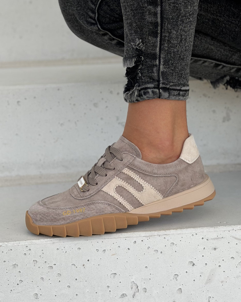 Trampki damskie SELORA taupe skóra naturalna - obrazek 7
