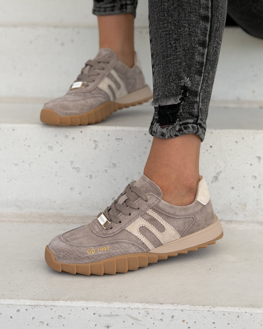 Trampki damskie SELORA taupe skóra naturalna - obrazek 8