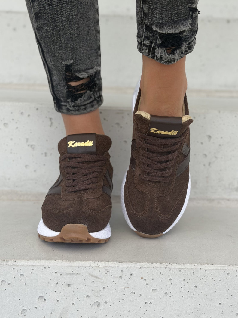 Lekkie sneakersy damskie KAZADII AMANI choco suede polska produkcja - obrazek 10