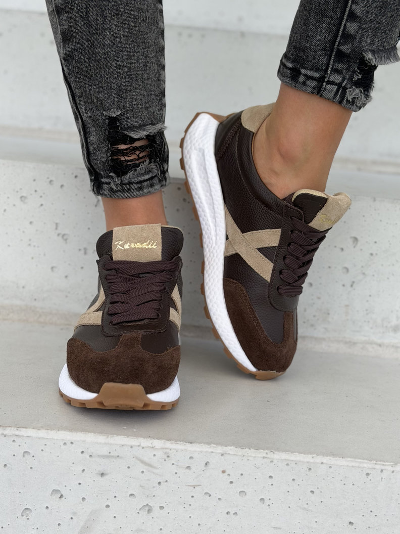 Lekkie sneakersy damskie KAZADII AMANI choco polska produkcja - obrazek 3