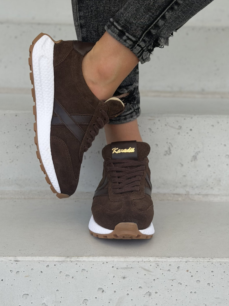 Lekkie sneakersy damskie KAZADII AMANI choco suede polska produkcja - obrazek 4