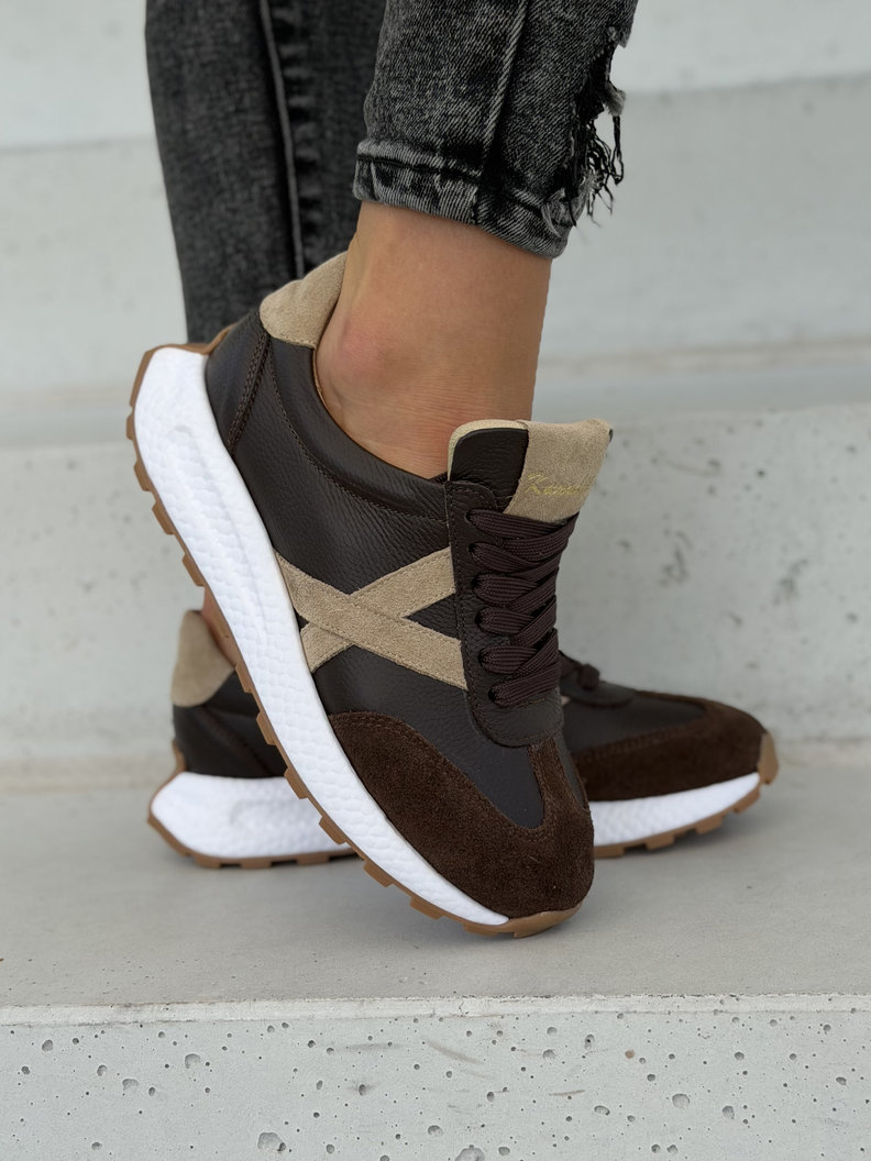 Lekkie sneakersy damskie KAZADII AMANI choco polska produkcja - obrazek 6
