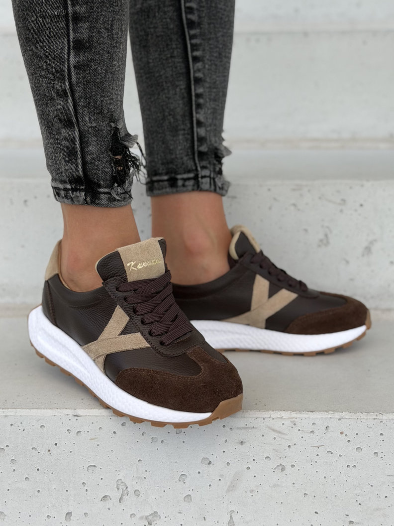 Lekkie sneakersy damskie KAZADII AMANI choco polska produkcja