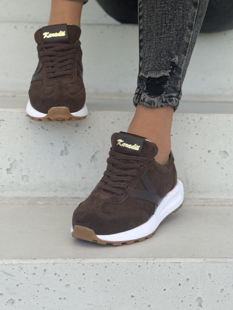 Lekkie sneakersy damskie KAZADII AMANI choco suede polska produkcja - obrazek 8