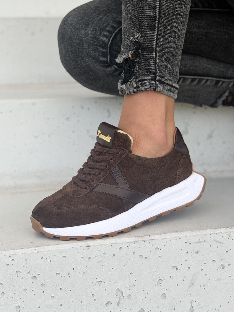 Lekkie sneakersy damskie KAZADII AMANI choco suede polska produkcja - obrazek 9