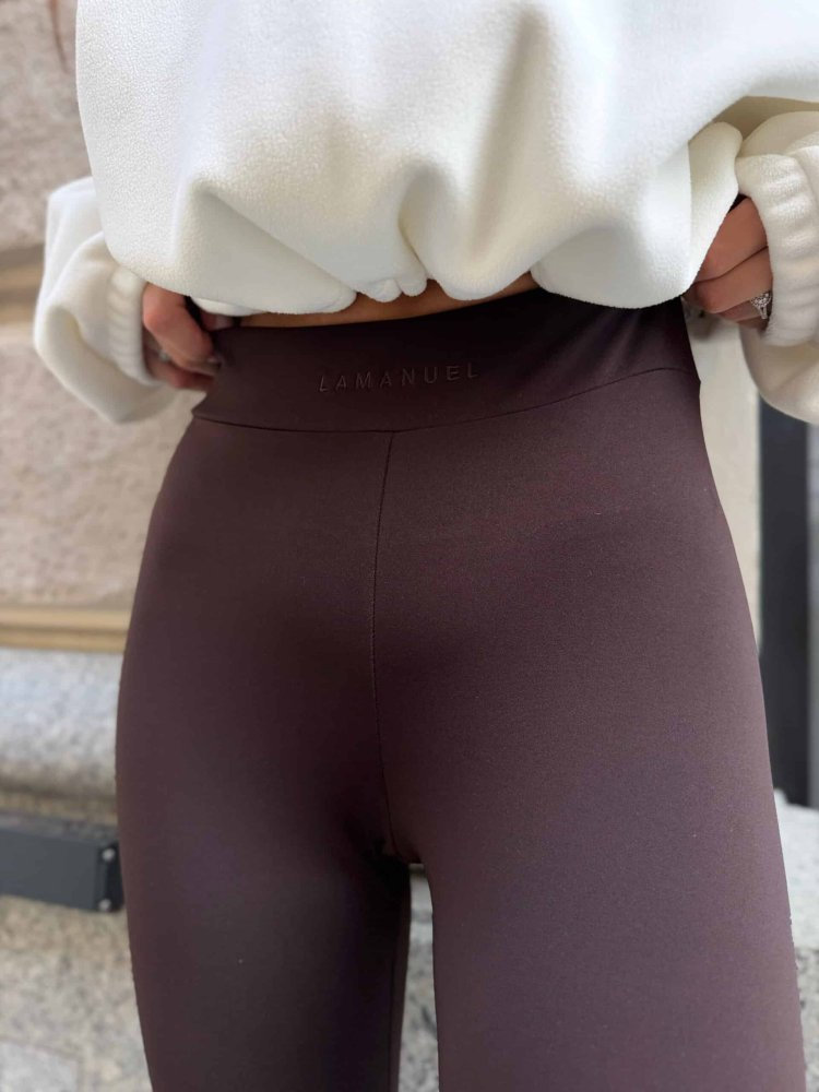 Modelujące legginsy z marszczeniem TILLY CZEKOLADOWE LAMANUEL polska produkcja - obrazek 3