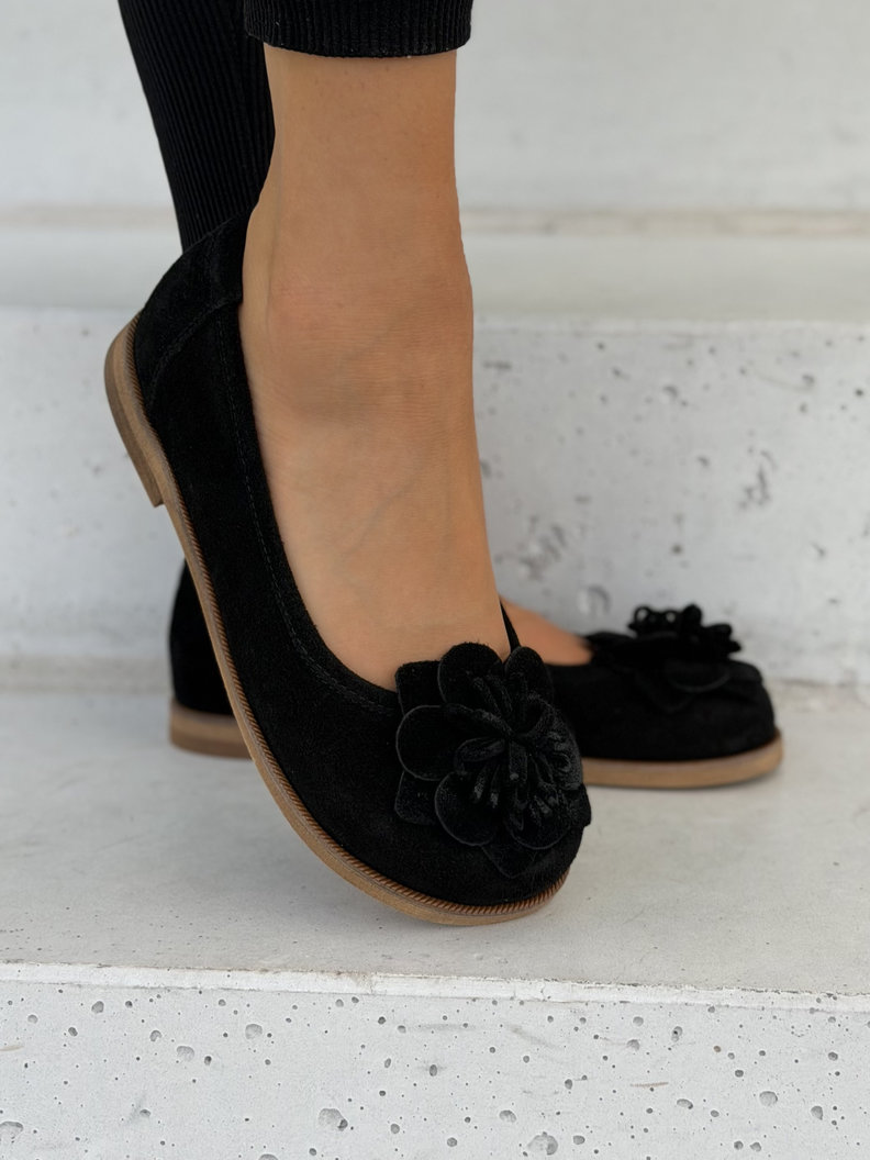 Skórzane baleriny barefoot AMELIA BLACK KAZADII polska produkcja