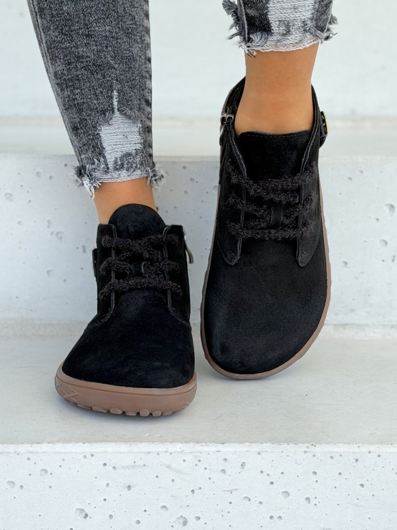 Skórzane botki barefoot MALIA BLACK - obrazek 3