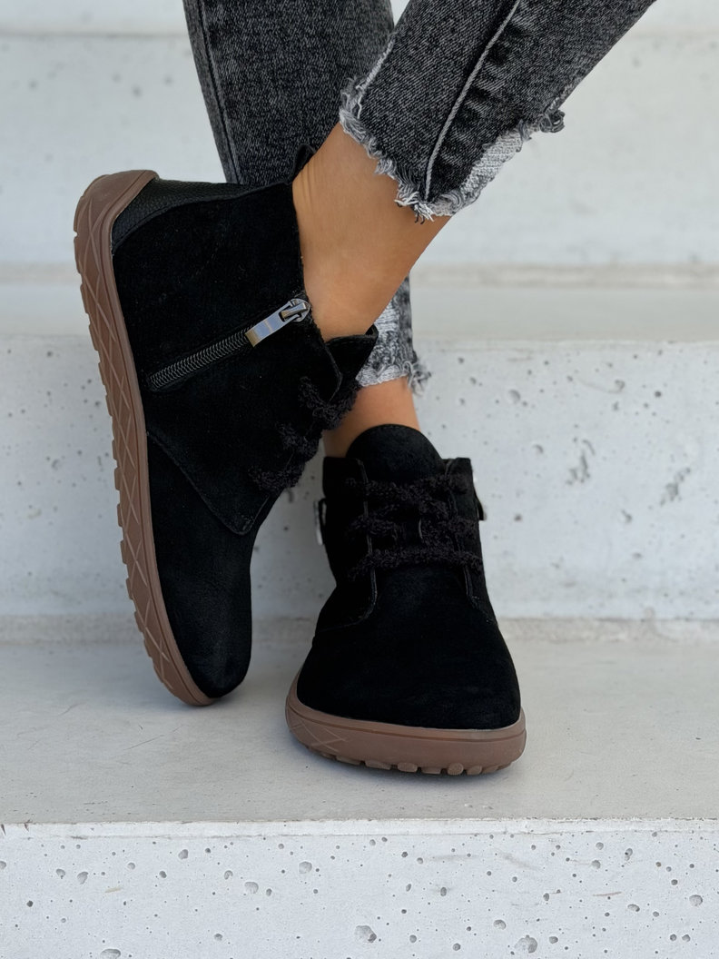 Skórzane botki barefoot MALIA BLACK - obrazek 5
