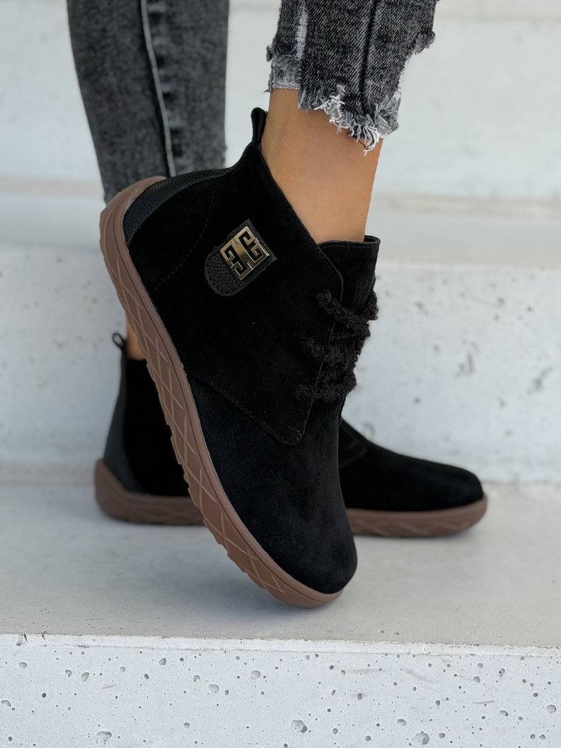 Skórzane botki barefoot MALIA BLACK - obrazek 4