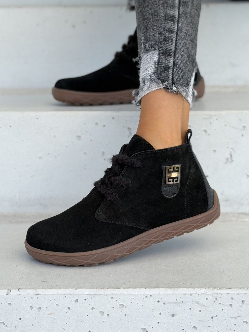 Skórzane botki barefoot MALIA BLACK - obrazek 7