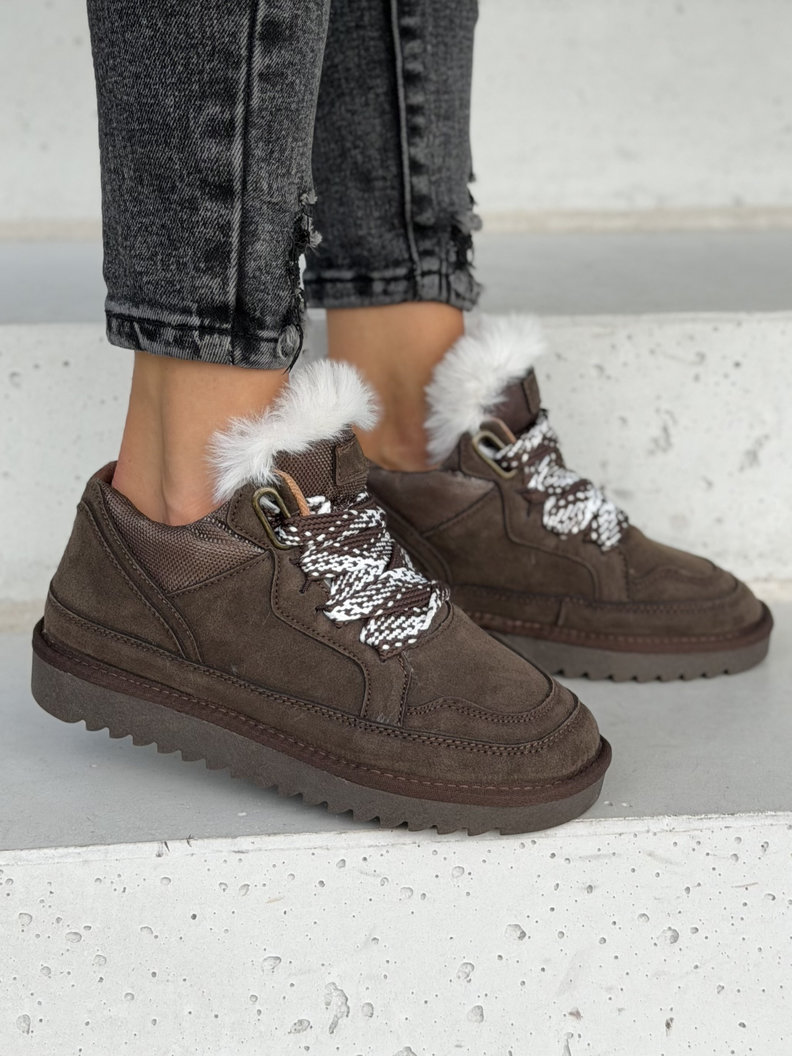 Skórzane buty typu śniegowce SNUG CHOCO - obrazek 4