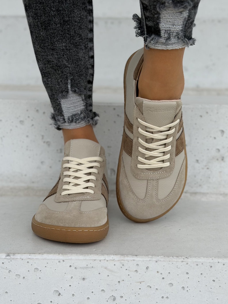 Skórzane trampki barefoot KAZADII MELVI BEIGE polska produkcja - obrazek 3