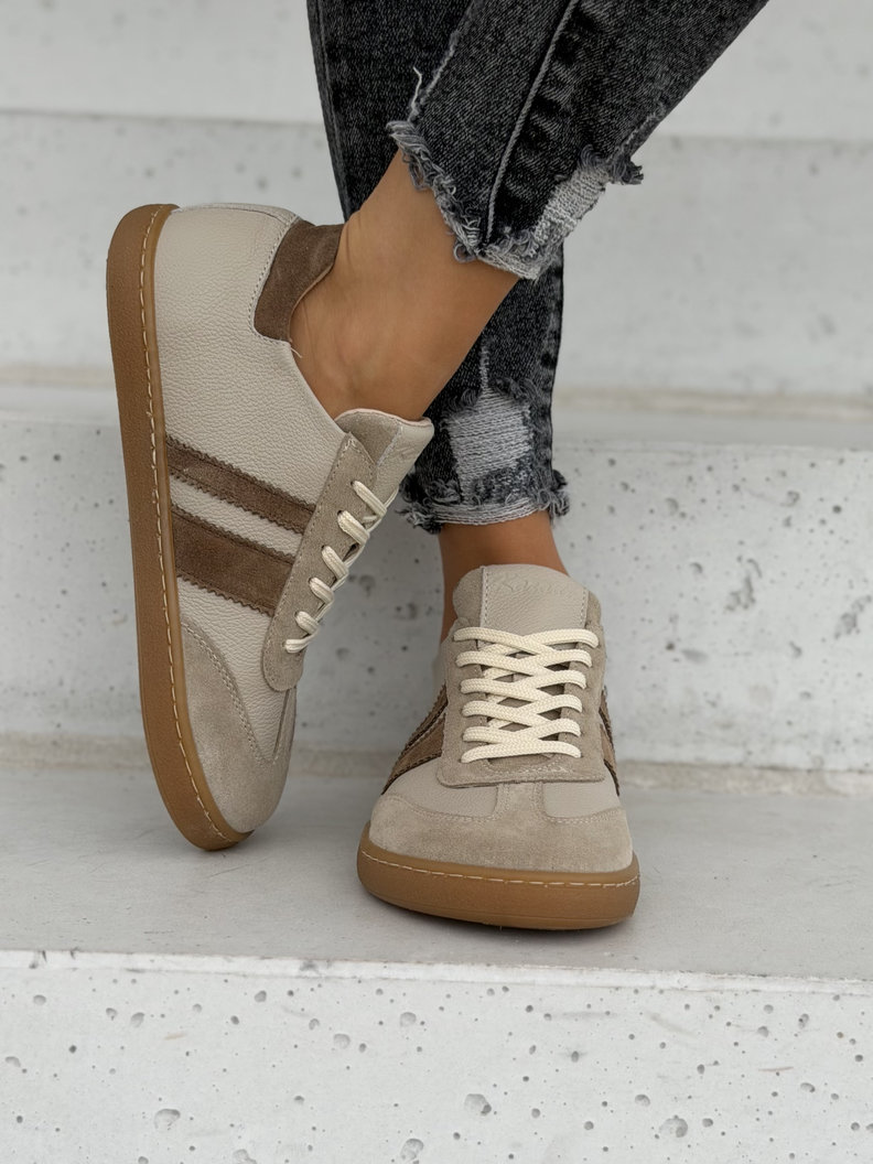 Skórzane trampki barefoot KAZADII MELVI BEIGE polska produkcja - obrazek 5