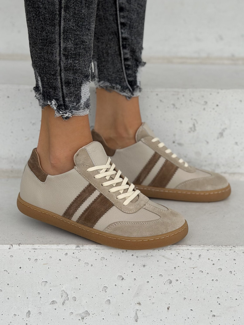 Skórzane trampki barefoot KAZADII MELVI BEIGE polska produkcja - obrazek 6