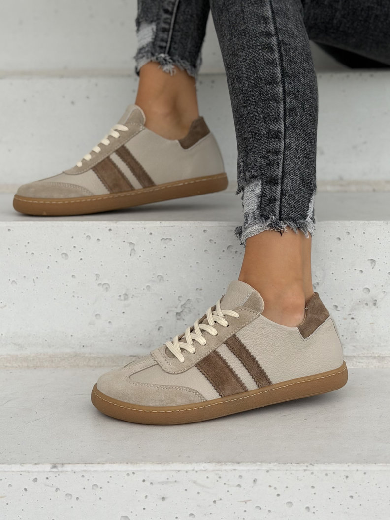 Skórzane trampki barefoot KAZADII MELVI BEIGE polska produkcja - obrazek 8