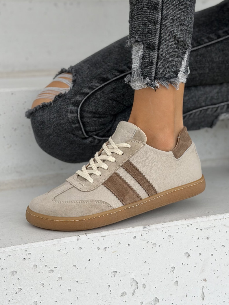 Skórzane trampki barefoot KAZADII MELVI BEIGE polska produkcja - obrazek 4