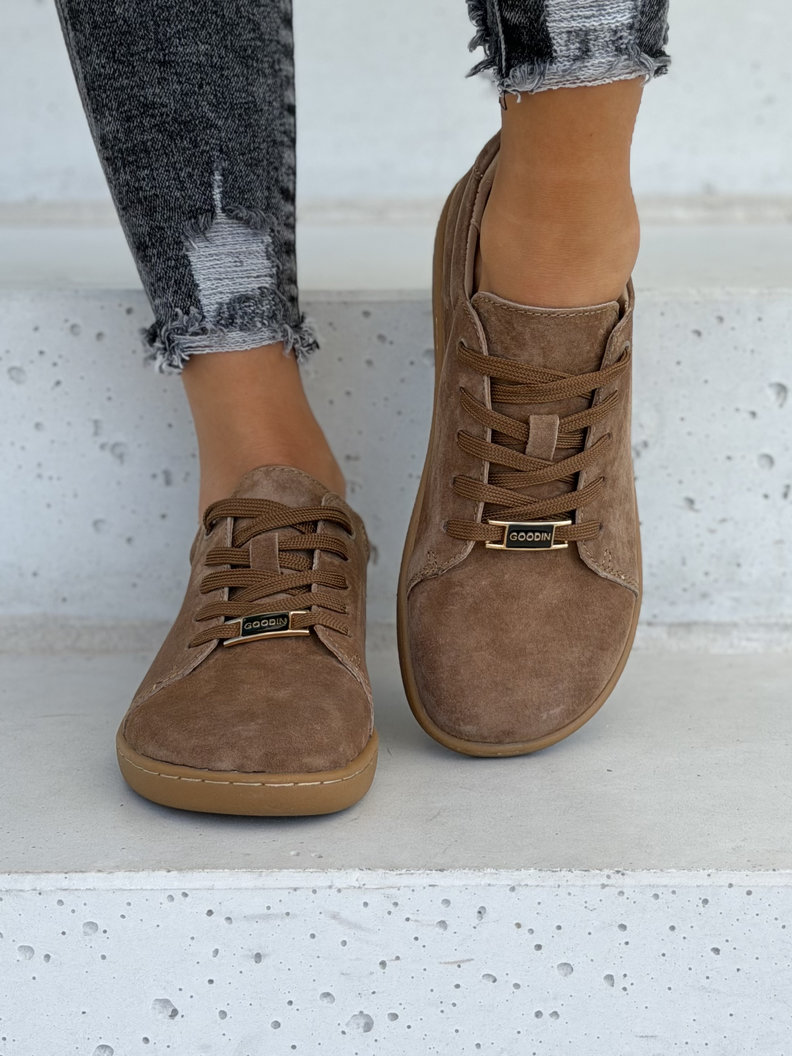 Skórzane trampki barefoot MIREVA camel