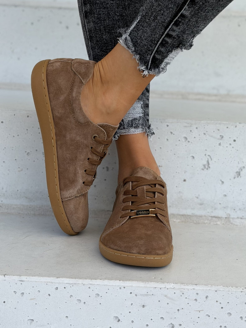 Skórzane trampki barefoot MIREVA camel - obrazek 3