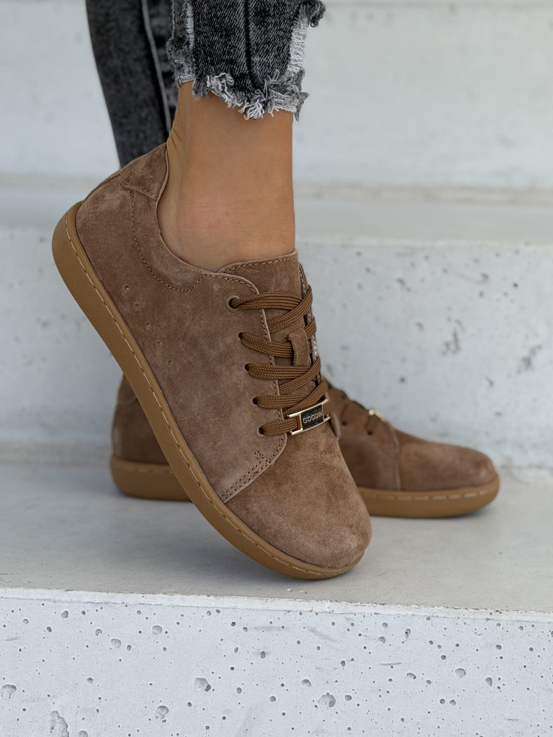 Skórzane trampki barefoot MIREVA camel - obrazek 4